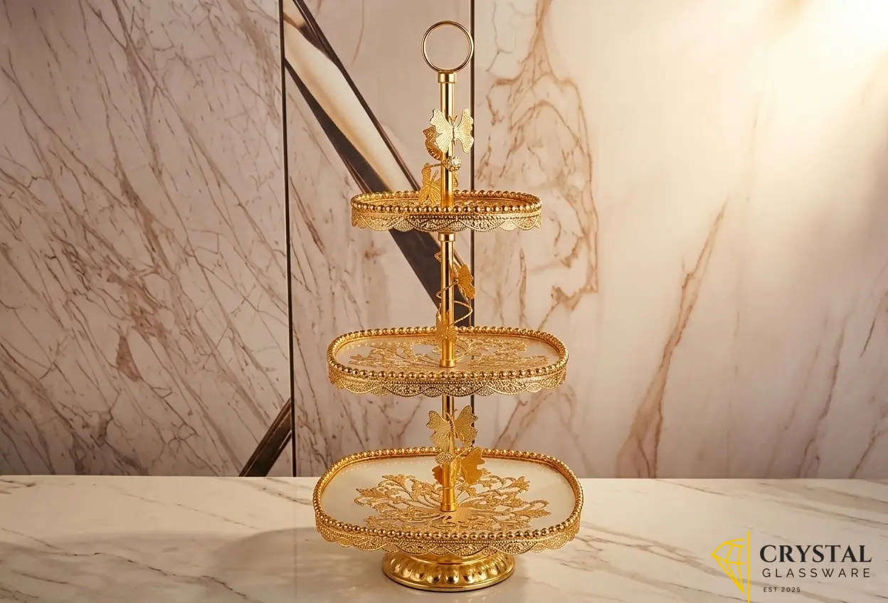 3 Tier Cake Gold Dessert Stand